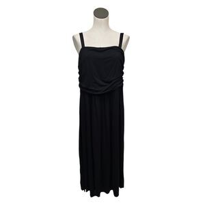 Lane‎ Bryant Womens Black Maxi Dress Plus Size 18/20 Removable Straps Sleeveless